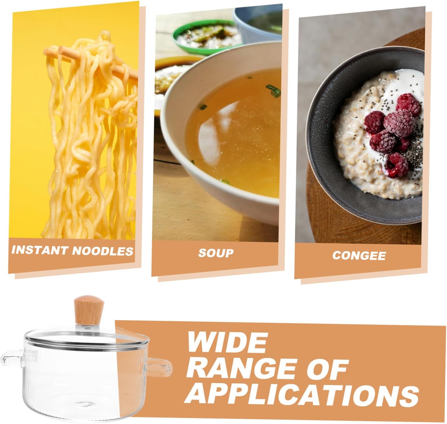 Glass Cooking Pot with Lid