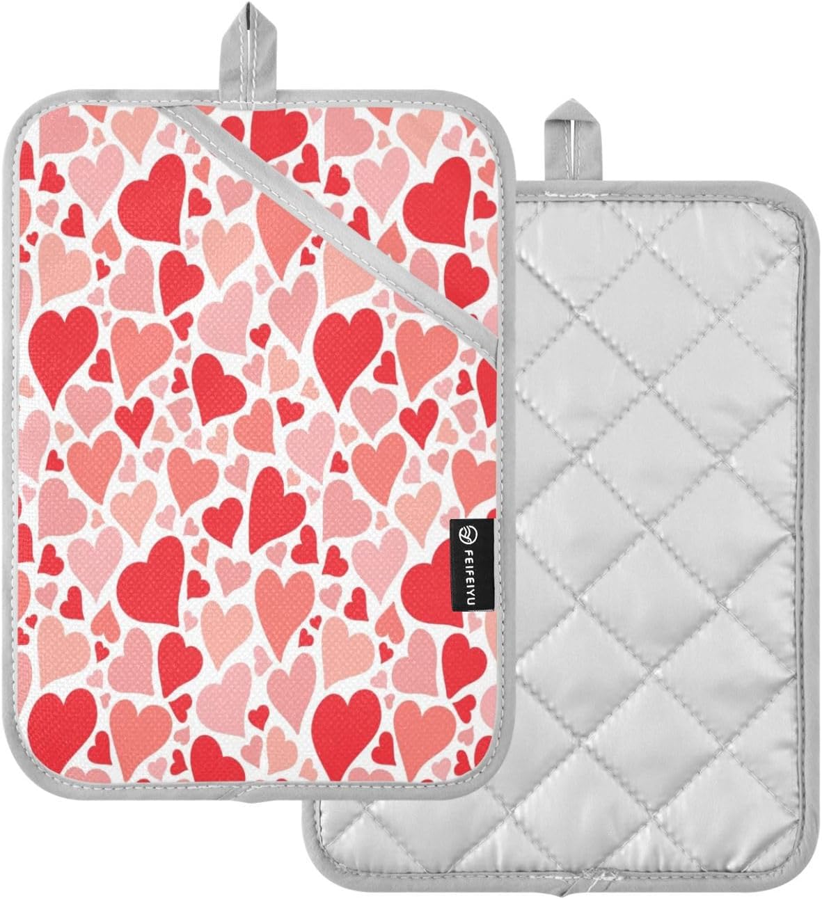 Kcldeci Colorful Hearts Oven Mitts 2-Pack