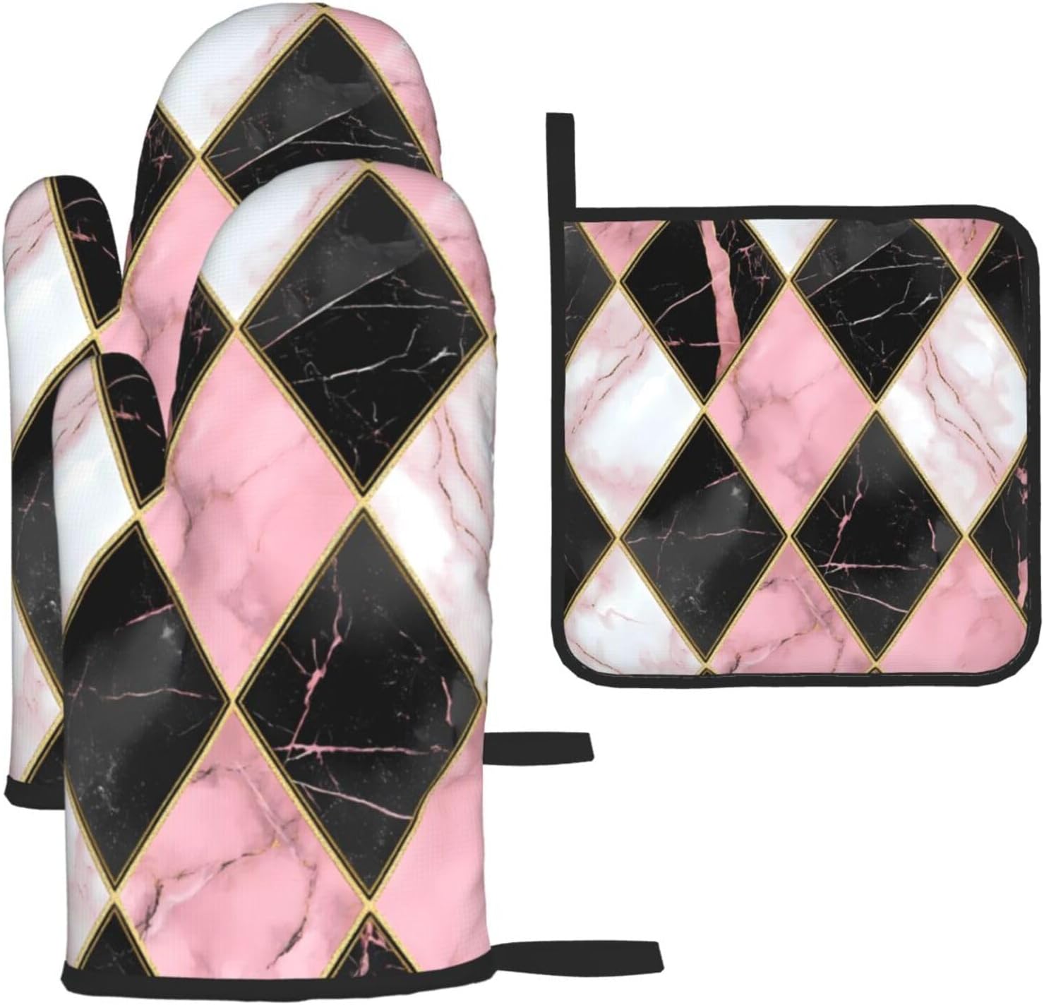 Oven Mitts Pots Holders Set Heat-Resistant Gloves for Grilling Baking
