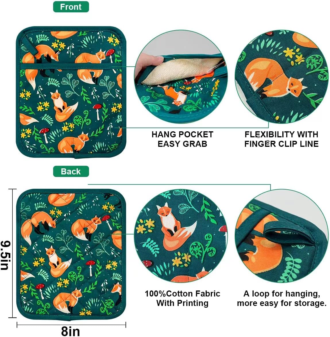 Heat-Resistant Pot Holder Set of 2