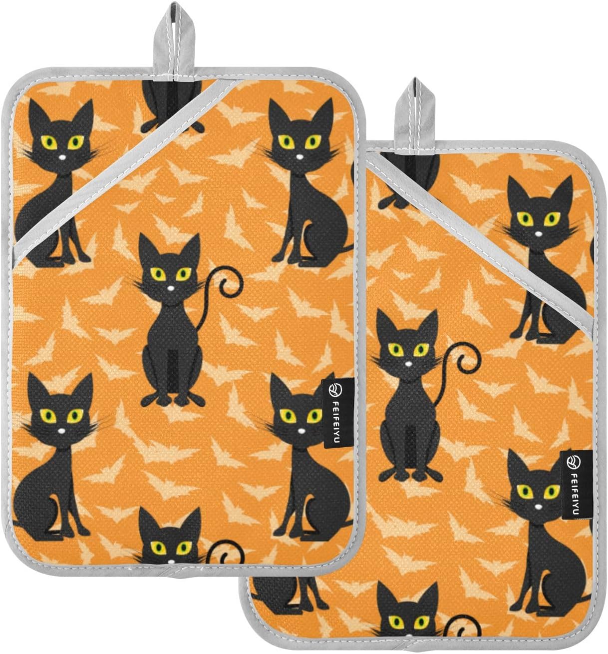 Halloween Cat Potholders Set of 2