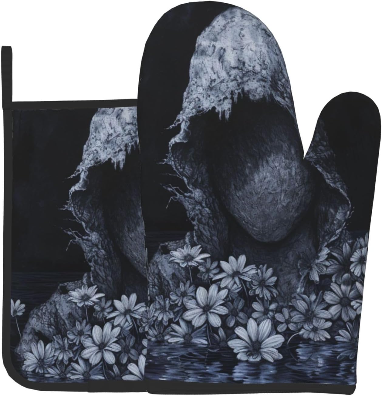 Spooky Ghost Potholders Oven Mitts Set