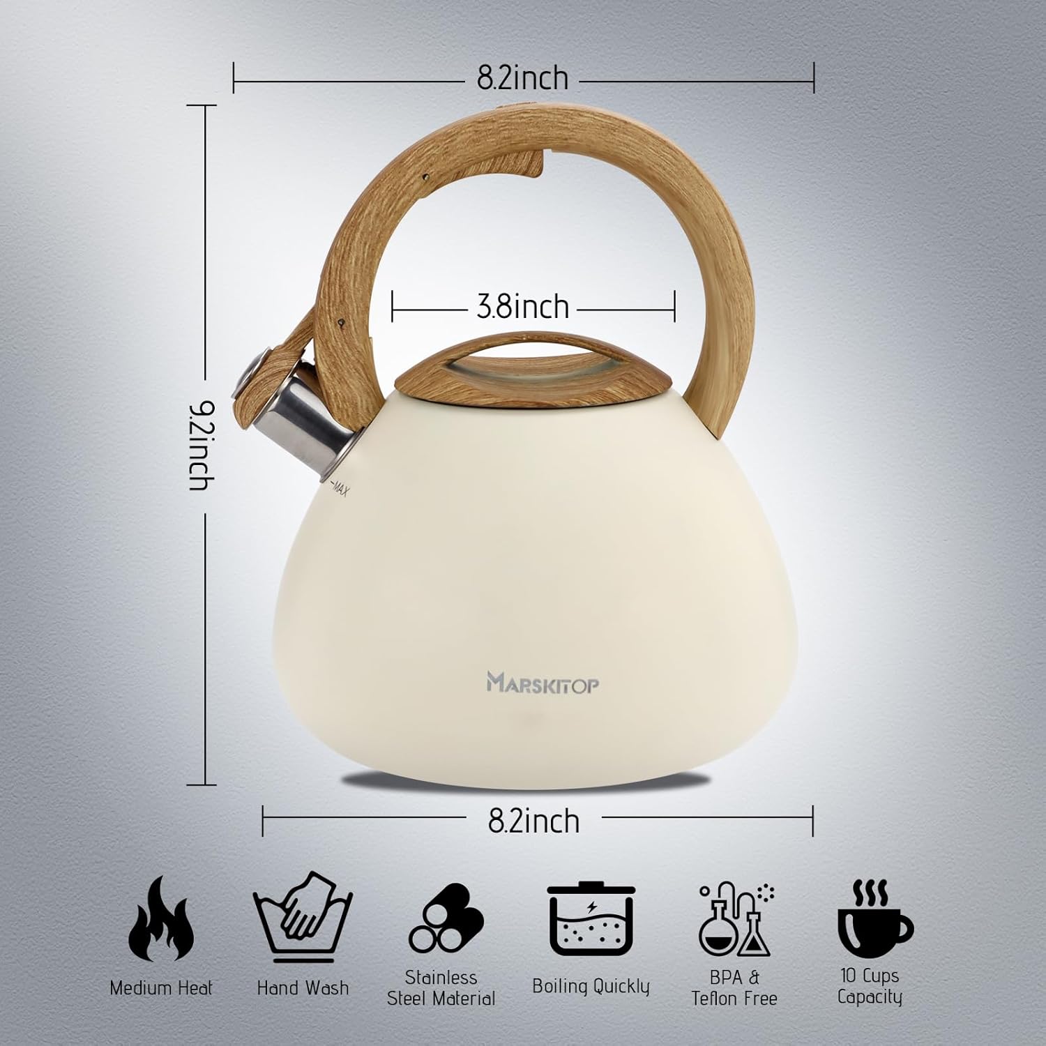 Mar_ticks_top 26 Quart Whistling Tea Kettle