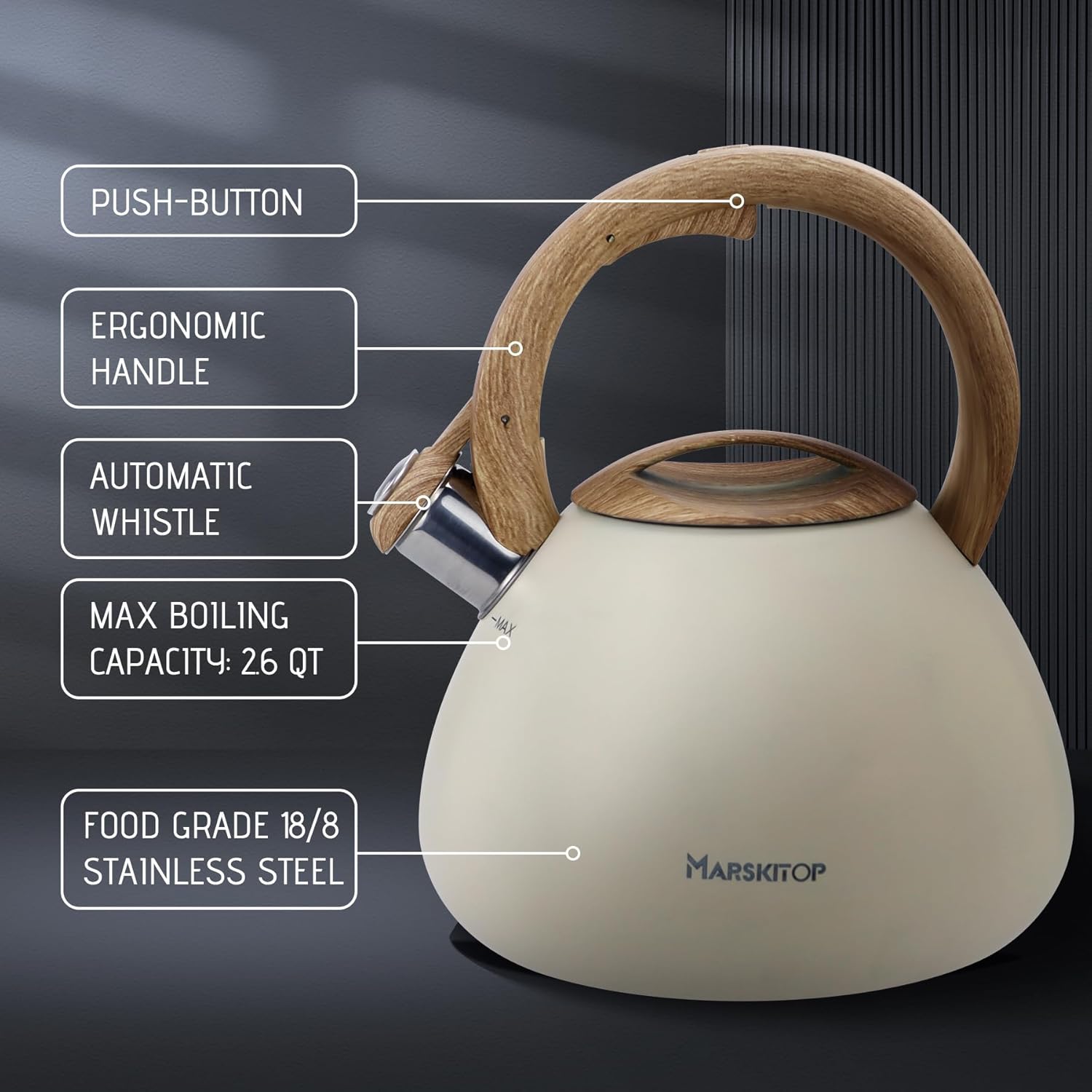 Mar_ticks_top 26 Quart Whistling Tea Kettle