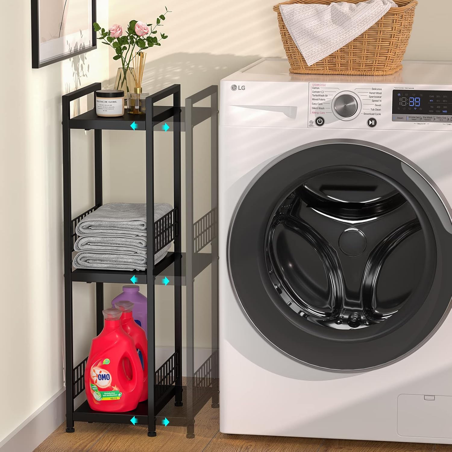 3-Tier Expandable Metal Shelf Free-Standing Bathroom Organizer