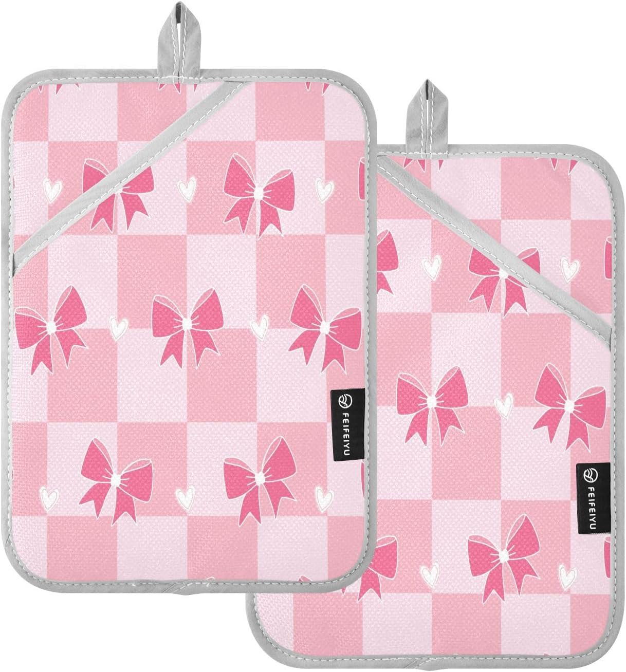 Kcldeci Hearts Love 2 Pack Heat Resistant Oven Mitts