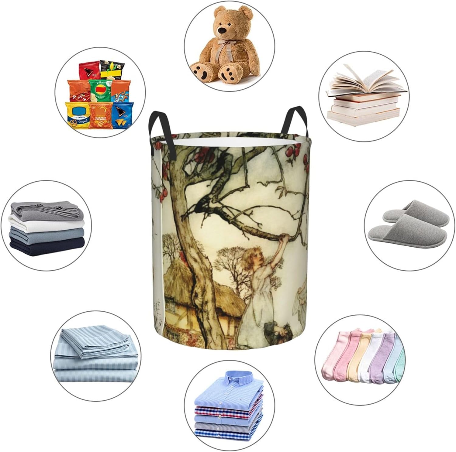 Collapsible Laundry Basket Victorian Design Durable Storage Solution