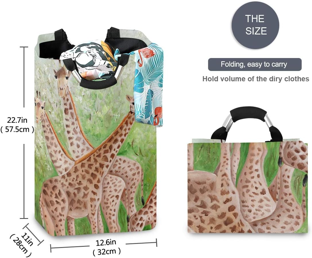 Collapsible Laundry Basket - MOYYO Beautiful Giraffes Design
