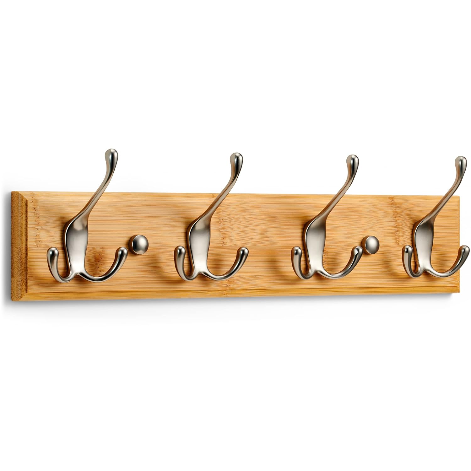 AmazonBasics 4-Piece Wall-Mounted Coat Rack for Home Living Room