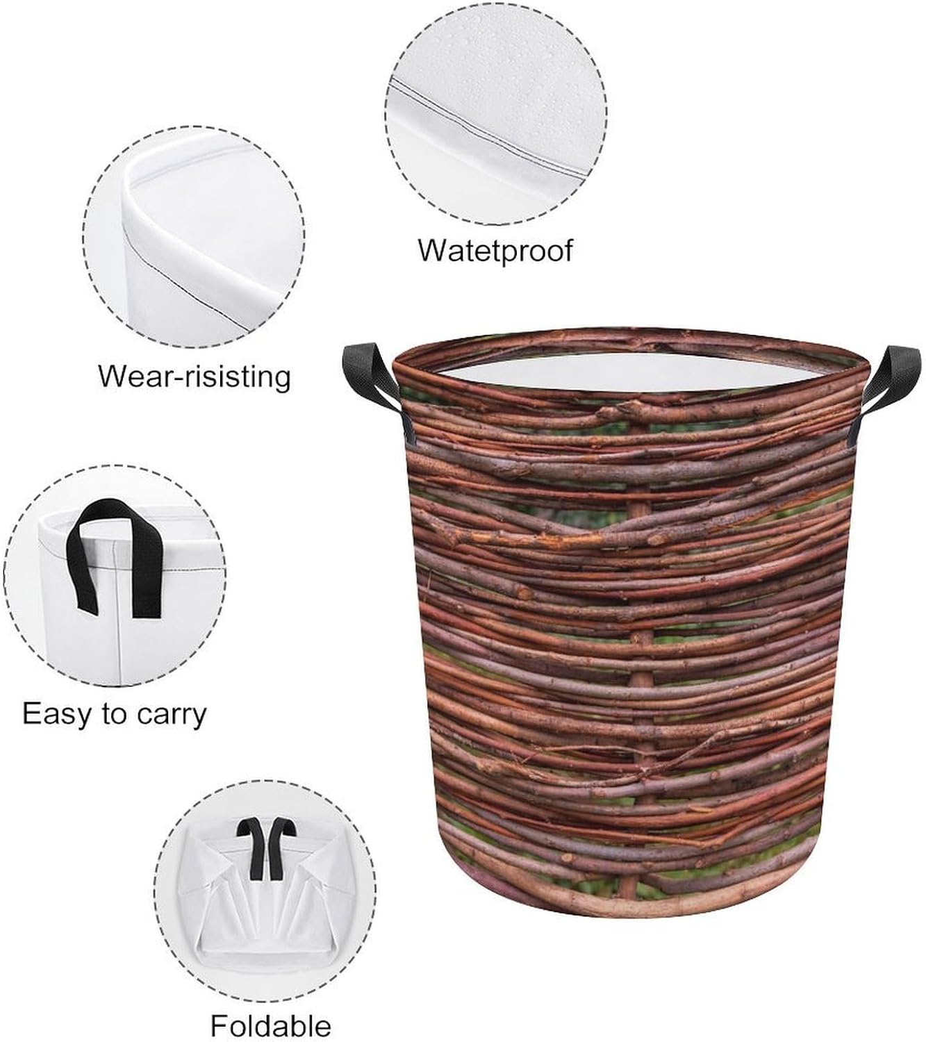 MEIKKOWoven Branches Fence Storage Basket