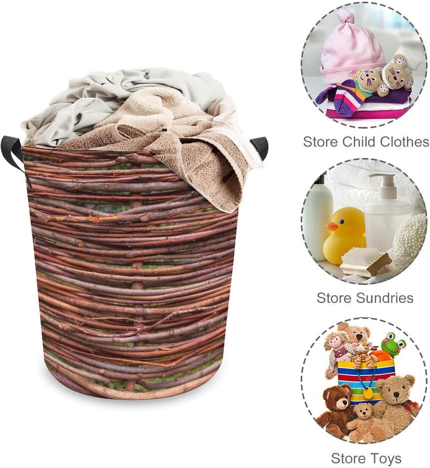 MEIKKOWoven Branches Fence Storage Basket