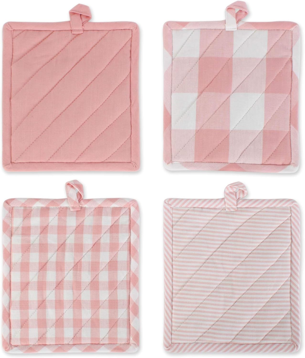 Gingham Kitchen Potholders Set