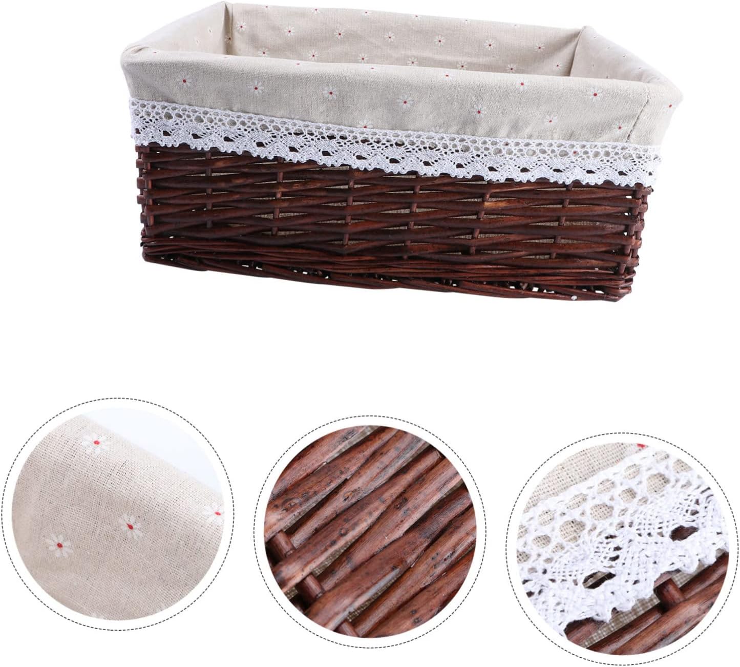 Kitandove Wicker Storage Basket Daisy Style for Kitchen and Laundry Use