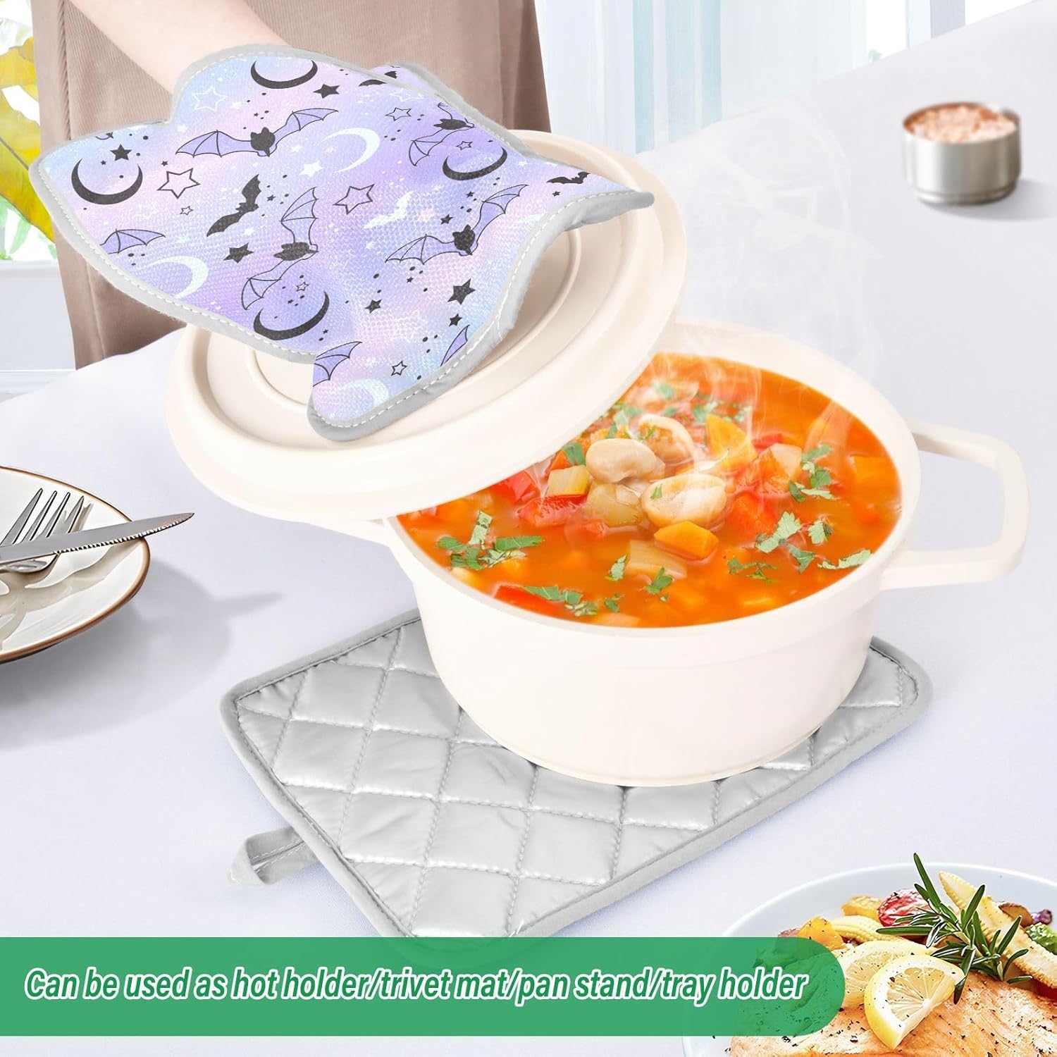 Magic Bat Flying Kitchen Potholders with Pockets