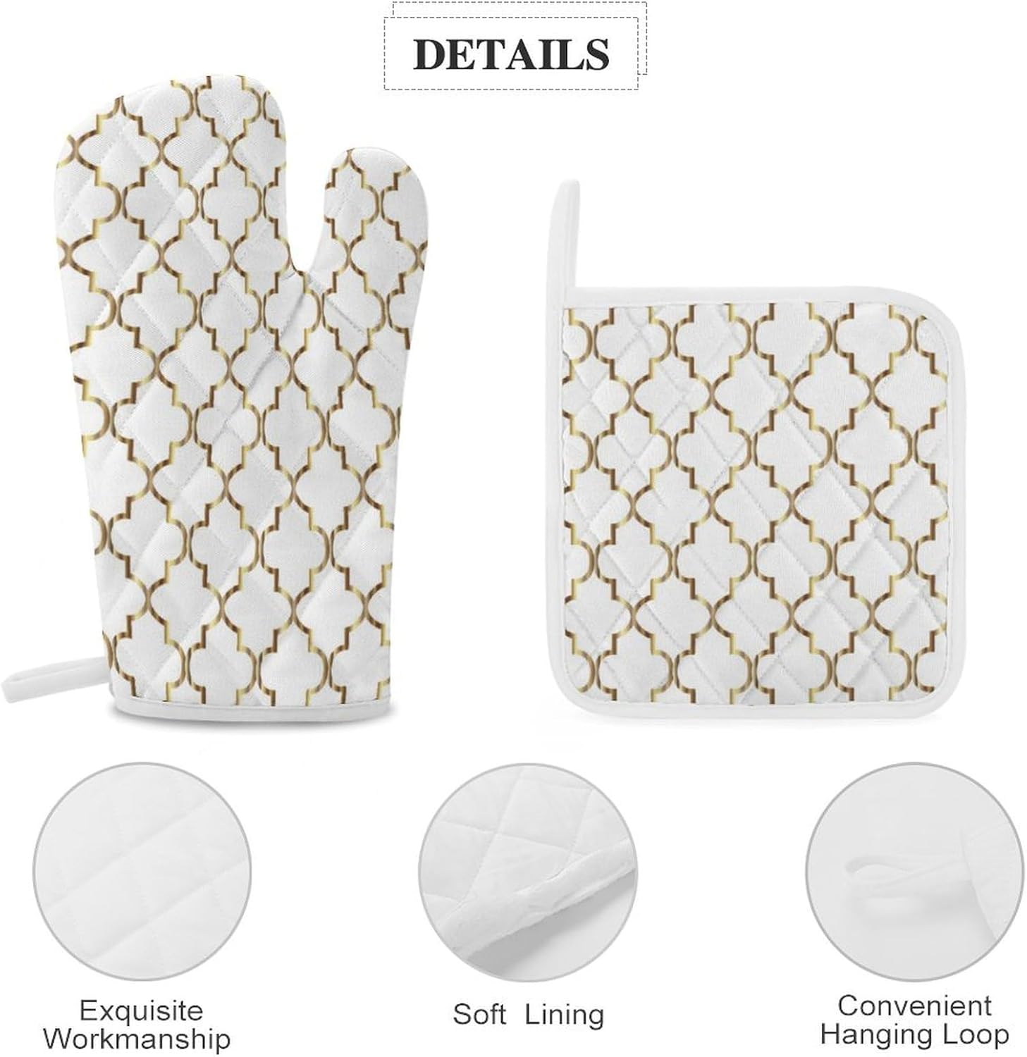 Curdesi Oven Mitts Set Heat-Resistant for Baking BBQ