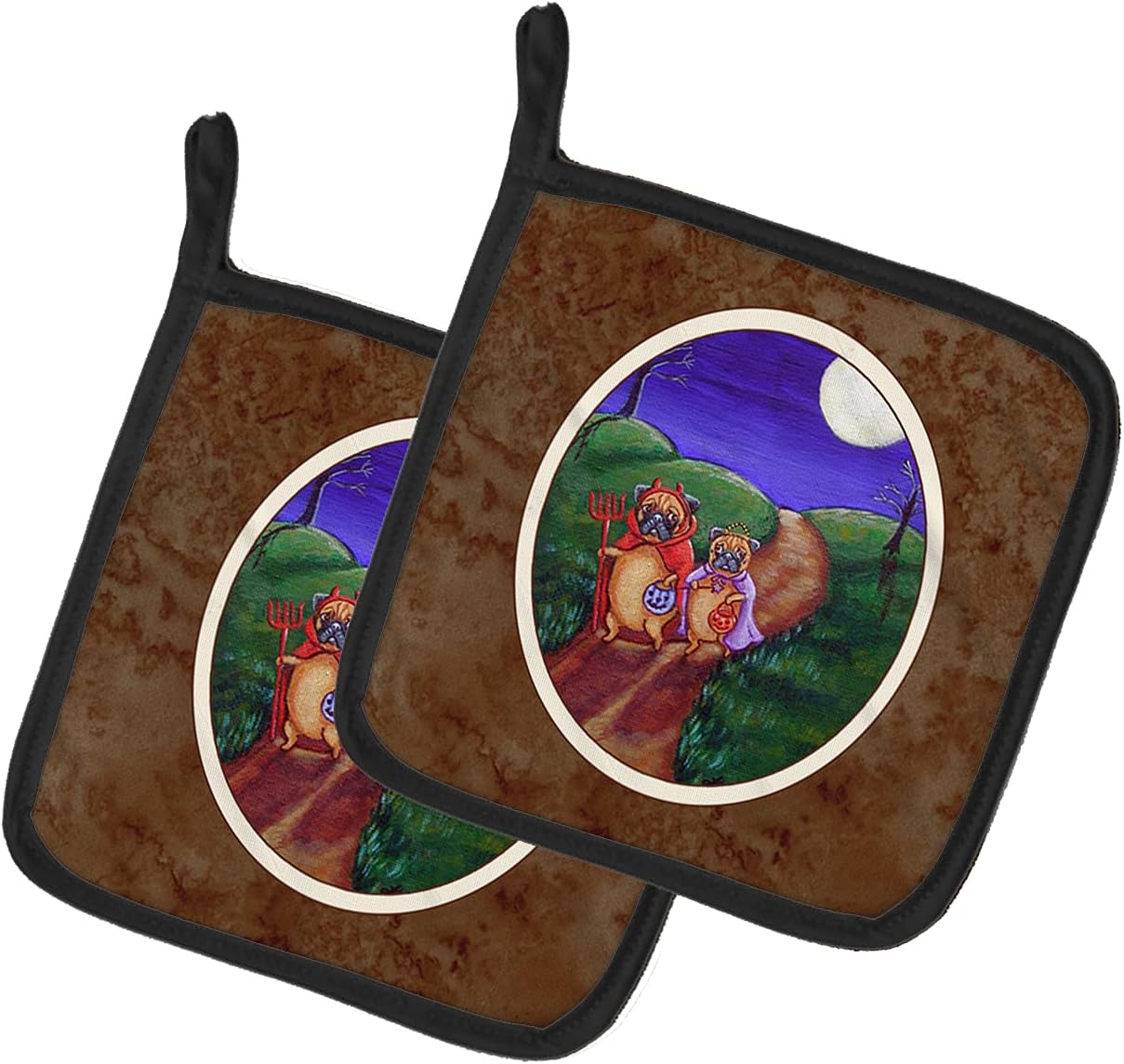 Trick or Treat Halloween Pug Pot Holder Set