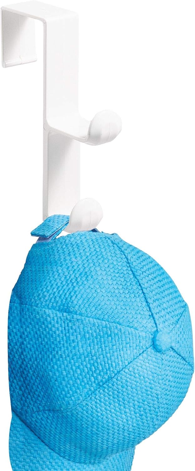 iDesign Over the Door Plastic Dual Hook Hanger Set of 3 White