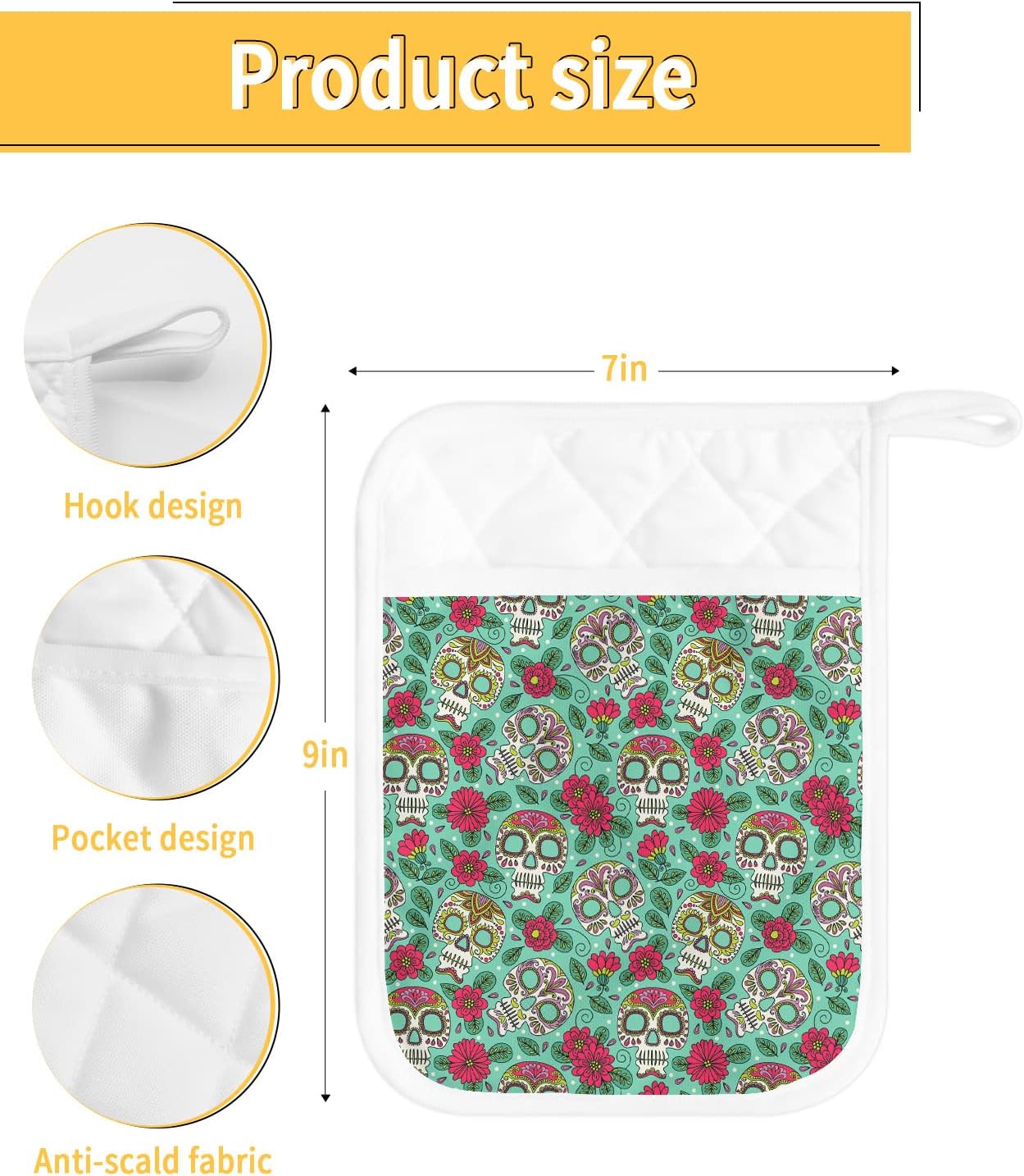 Cute Halloween Pot Holders Set with Useless Features for Kitchen