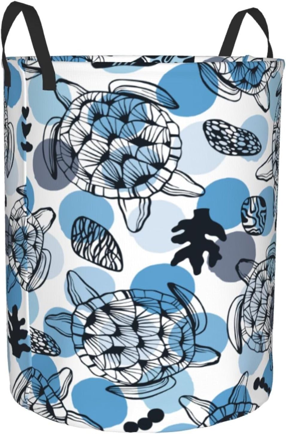 Seawurtles Circular Hamper Clothes Storage Bucket - Durable Compact Storage Solution