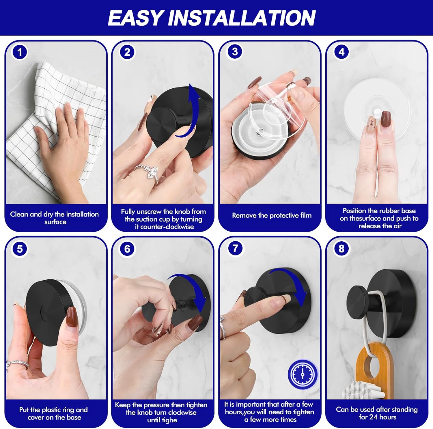 Sturdy Suction Cup TowelHooks - 2 Pack for Bathroom Windows