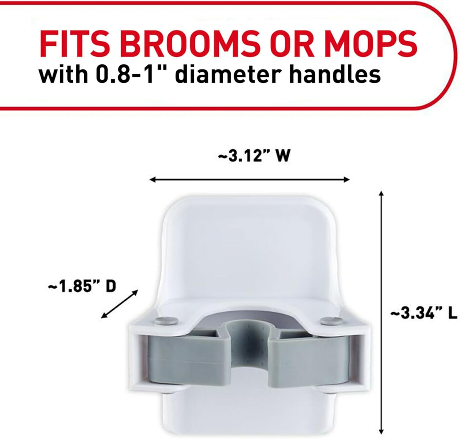 Command Broom and Mop Holder 3-Pack - Stay Clean and Organized