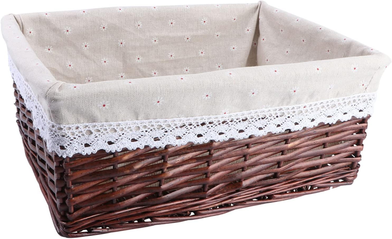 Kitandove Wicker Storage Basket Daisy Style for Kitchen and Laundry Use