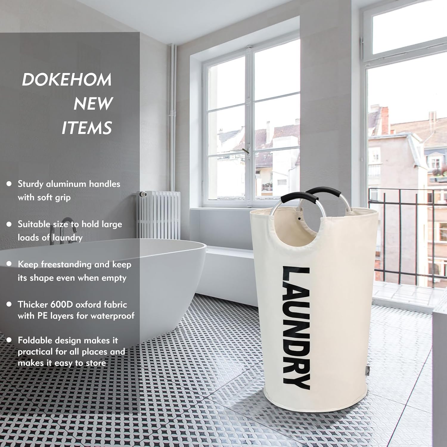 Collapsible Folding Full-Load Hamper for Freestanding