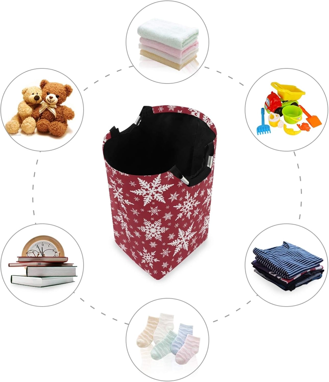 Susiyo Christmas Snowflakes Collapsible Laundry Basket for Kids