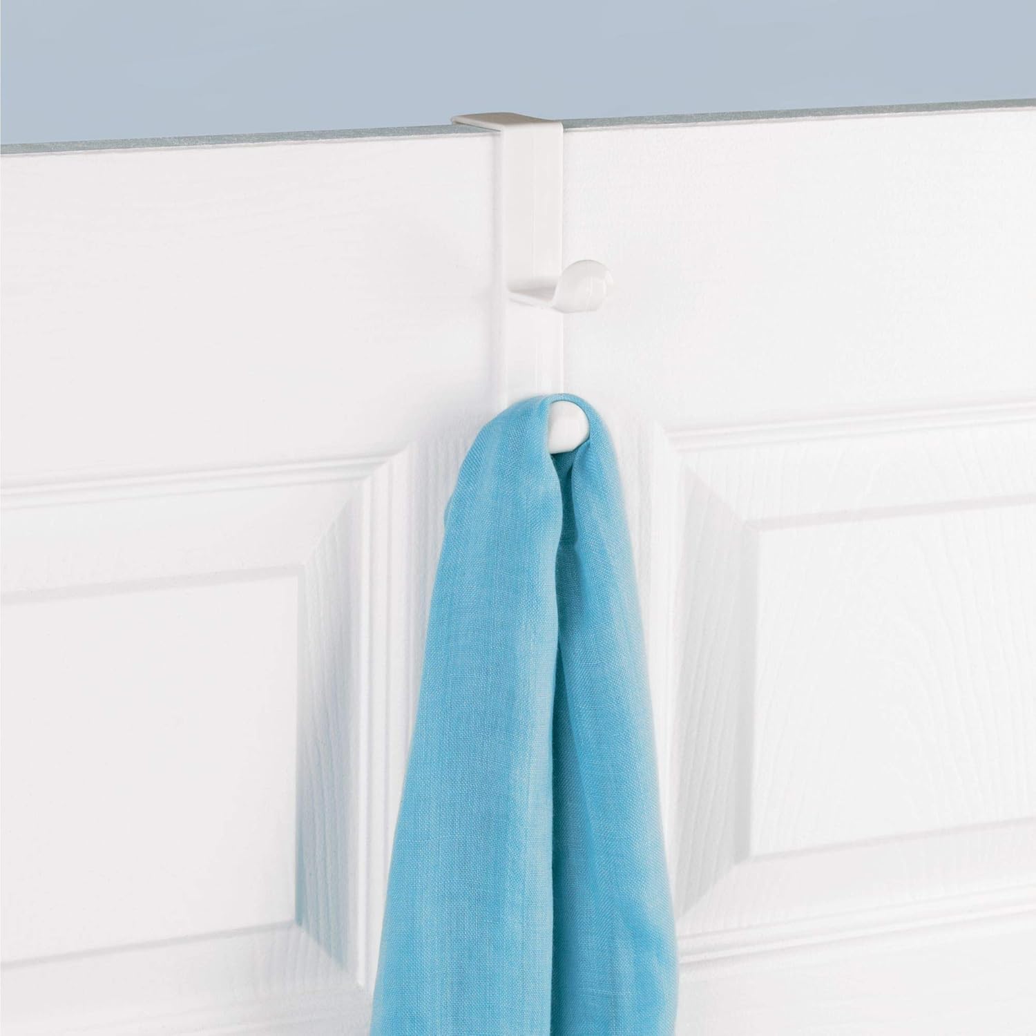 iDesign Over the Door Plastic Dual Hook Hanger Set of 3 White