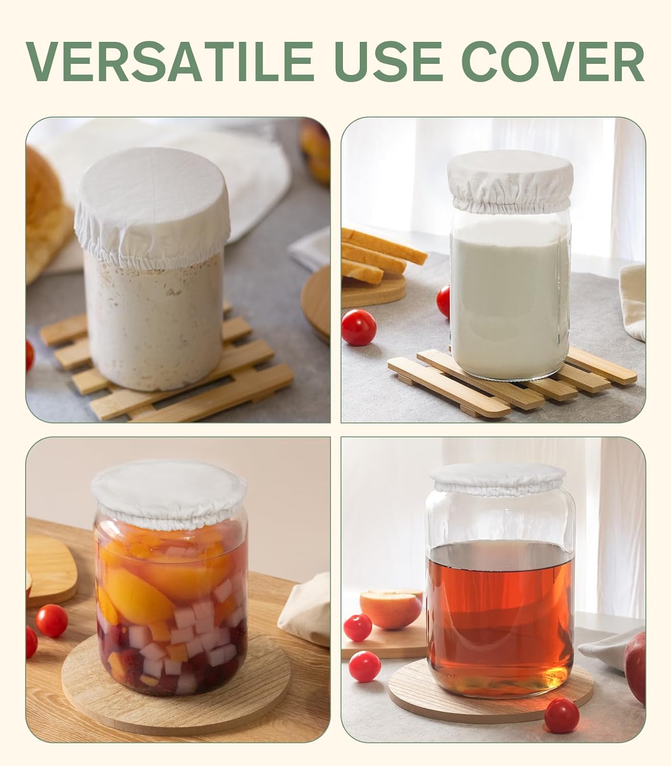 Perenllareta 4-inch Sourdough Jar Covers