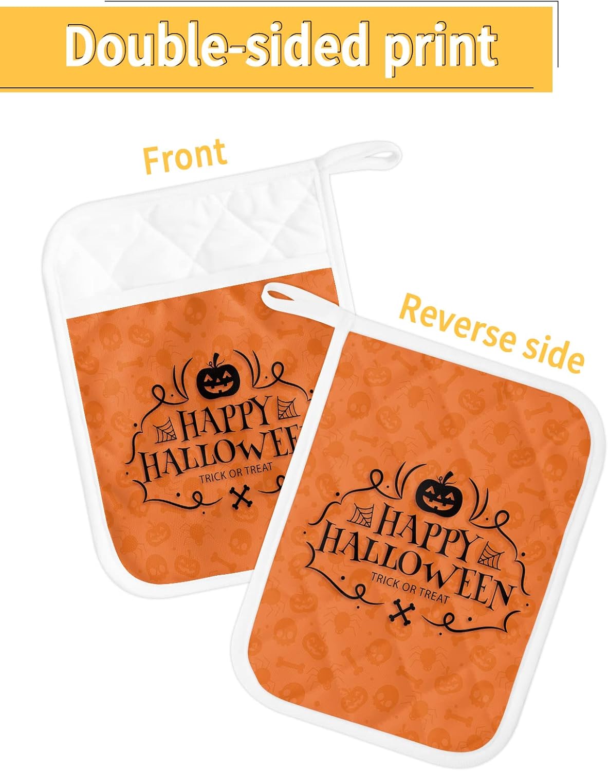 Hilarious Halloween Orange Pot Holders Set