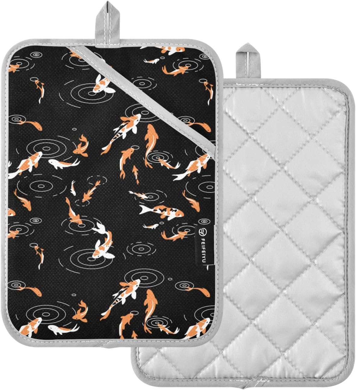 Dalzium Potholder Set of 2 Koi Fish Heat Resistant Kitchen Towels