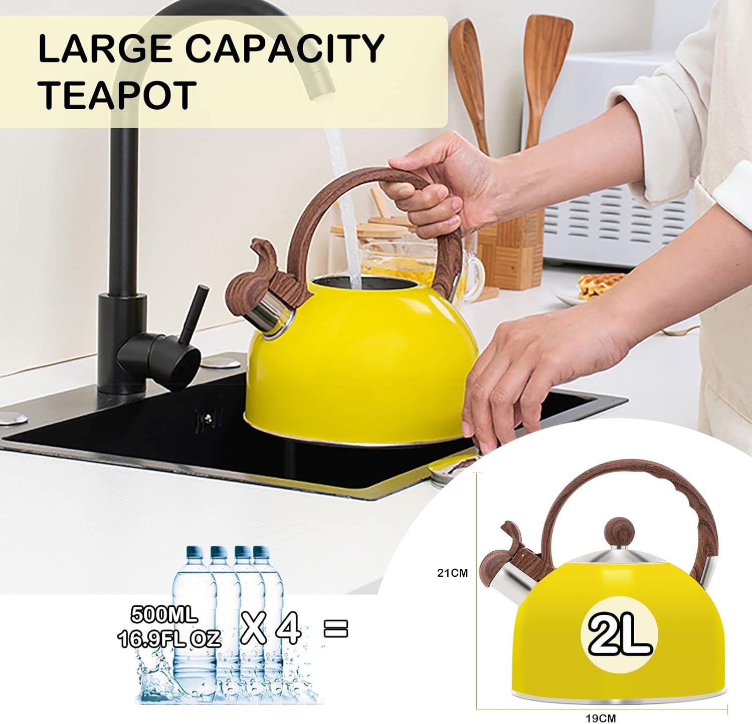 Livefunni Whistling Stove-Top Tea Kettle 25L