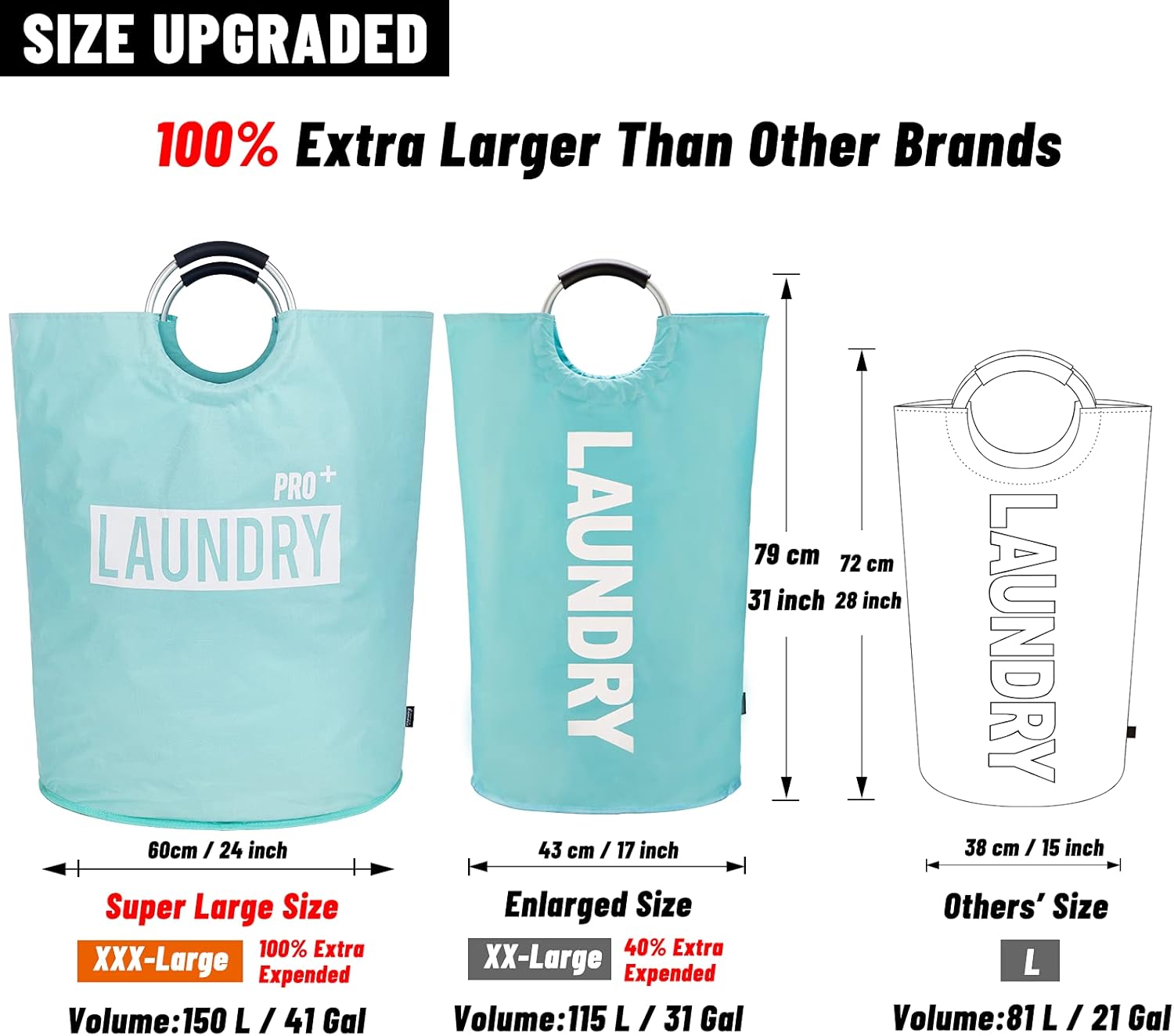 Caroeas Super Large 150L Laundry Hamper Pro Compact Durable Storage Solution