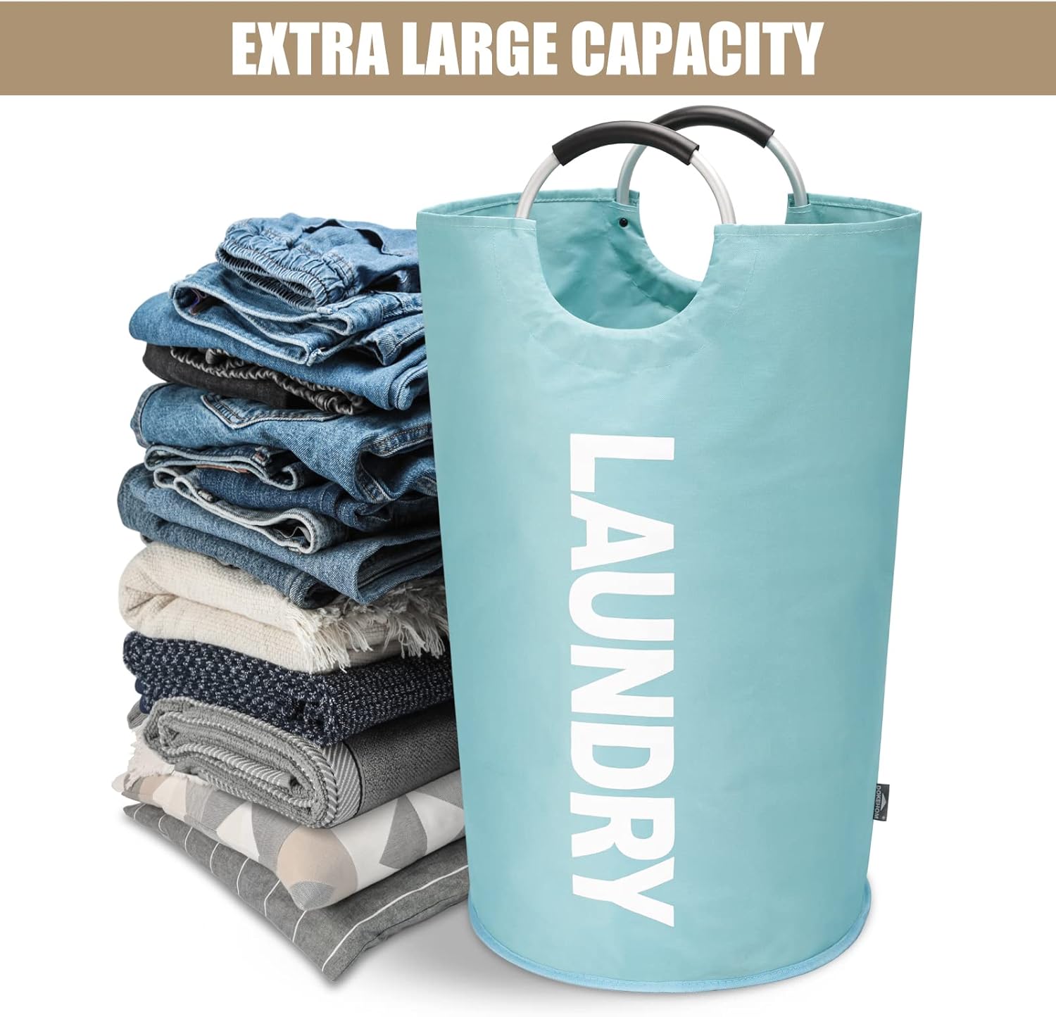 Big Strong Smooth Large Foldable Laundry Basket for Home