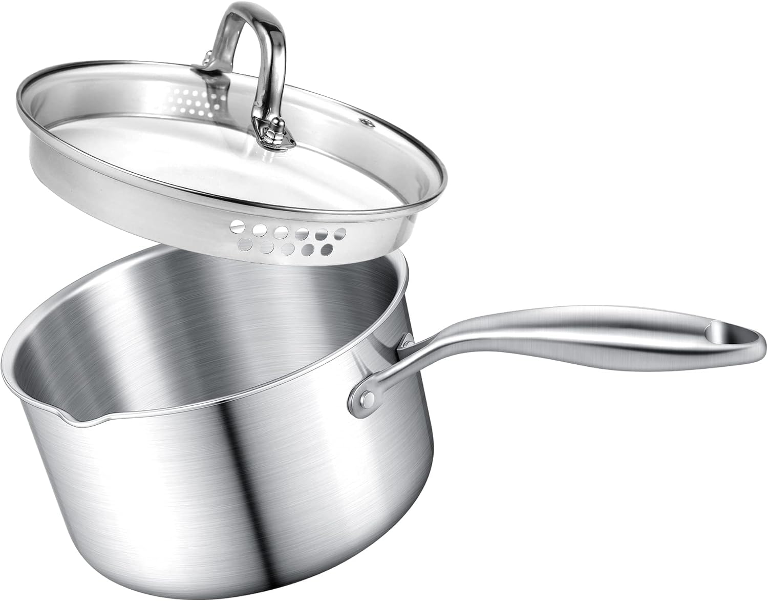 High-Quality Stainless Steel Saucepan with Glass Lid for Cooking