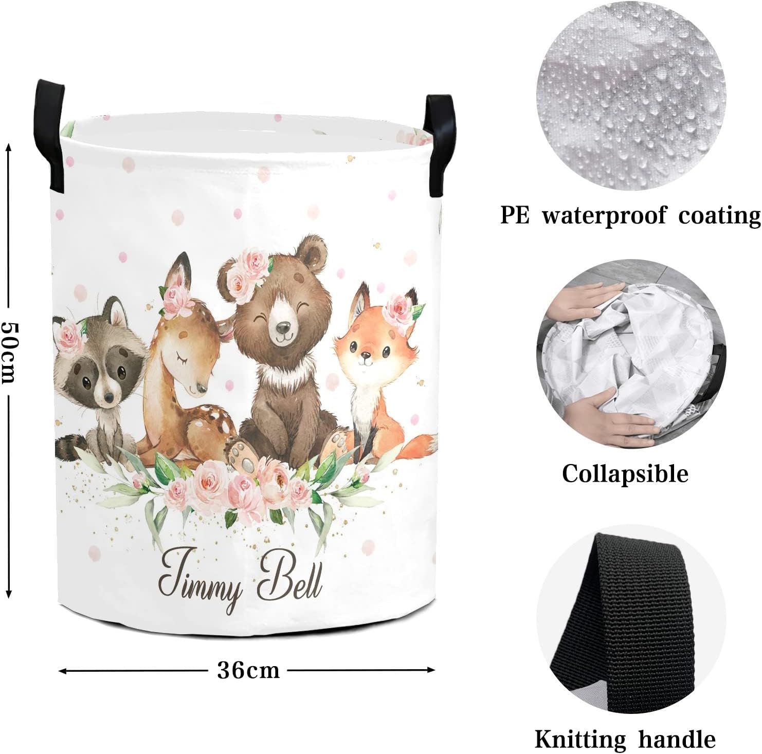 Personalized Water Resistant Foldable Laundry Hamper