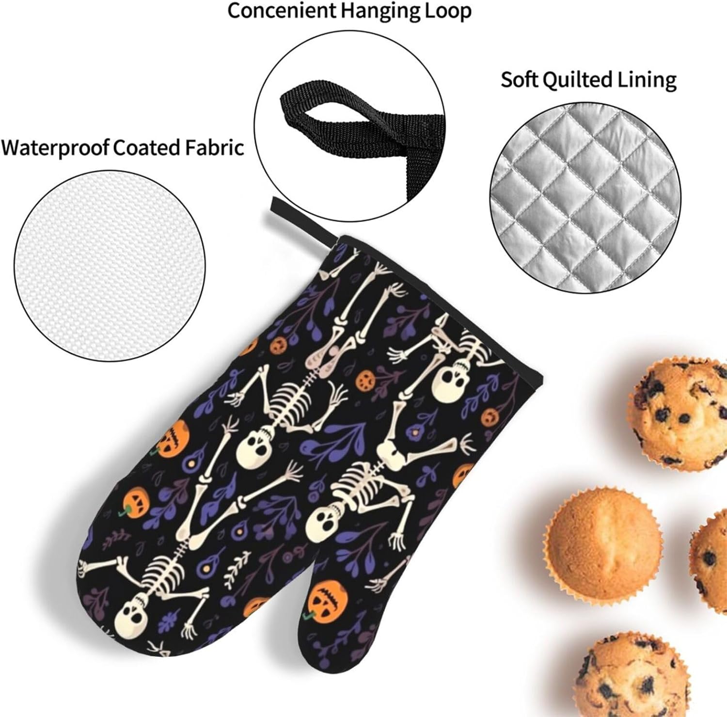 Premium Heat-Resistant Oven Mitts with Secure Grip for Kitchen Grilling