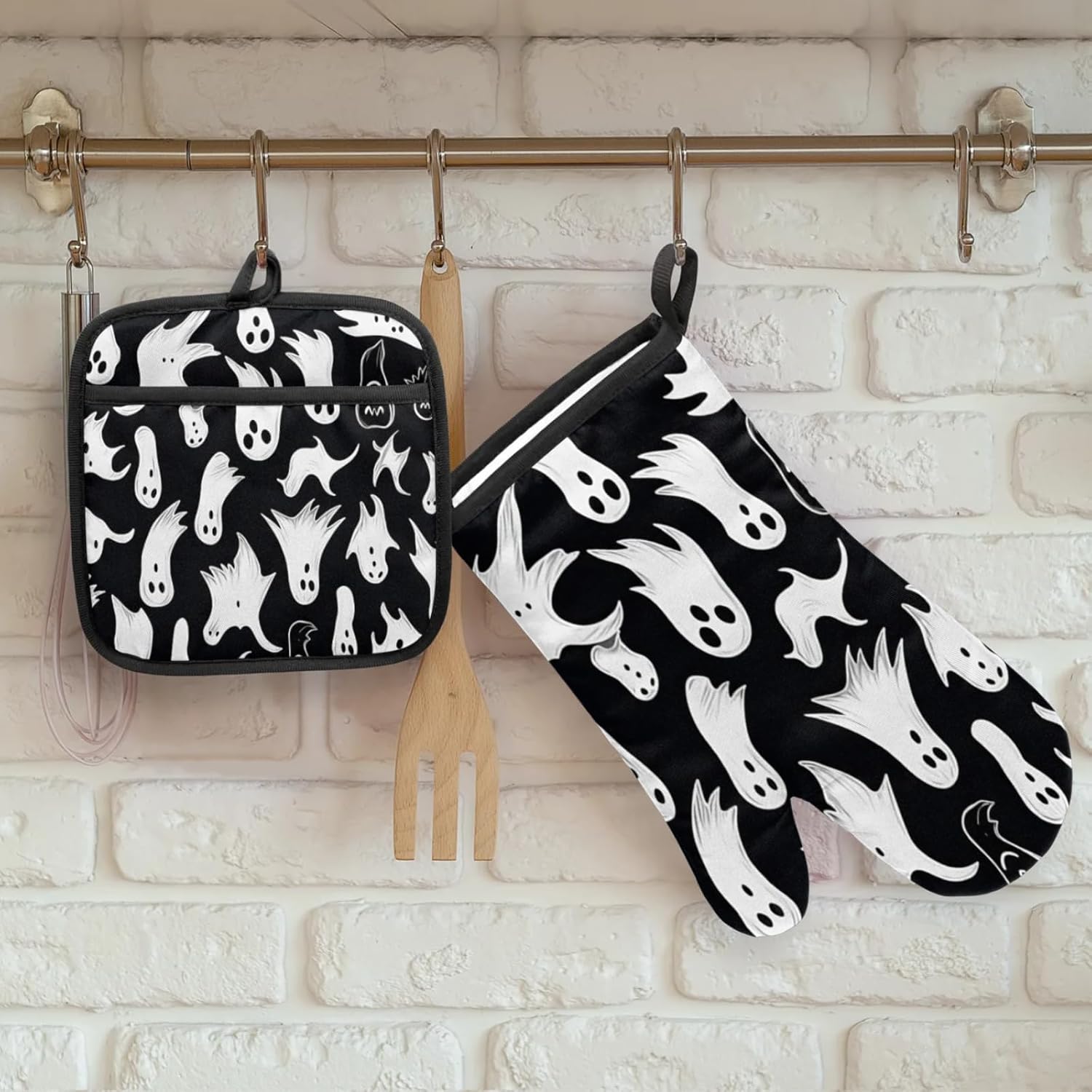 Halloween Ghost Pot Holder Set