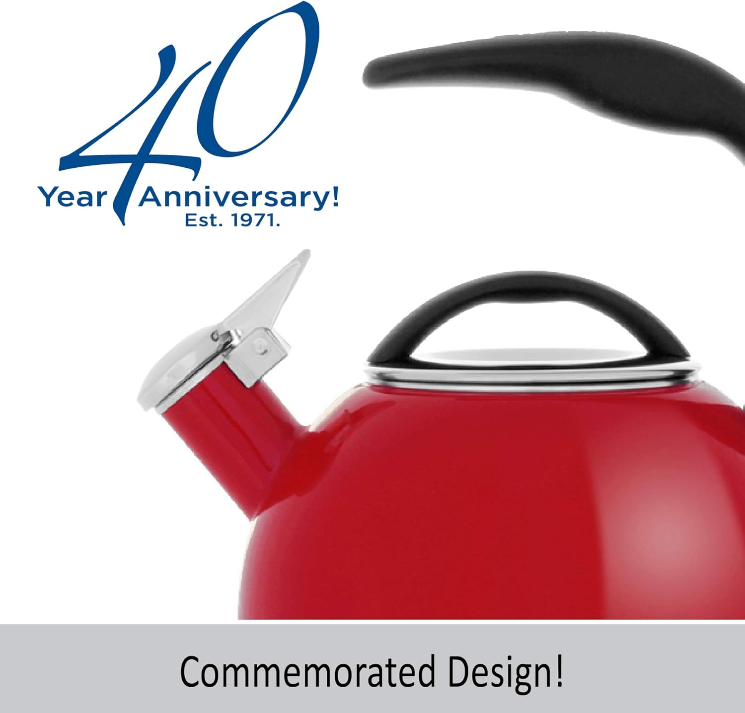 Chantal Anniversary Whistling Tea Kettle 2 Quart Chili Red