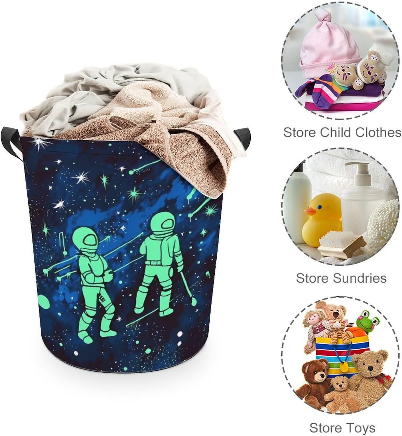 Glow-in-the-Dark Collapsible Laundry Hamper