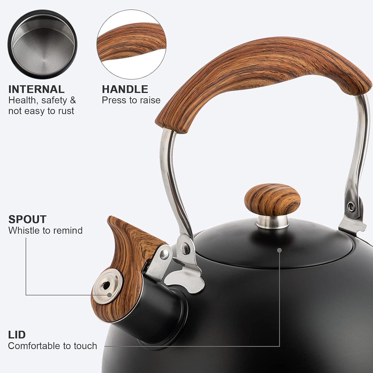 TEDSWAIT Whistling Coffee or Water Kettle 23 Quart