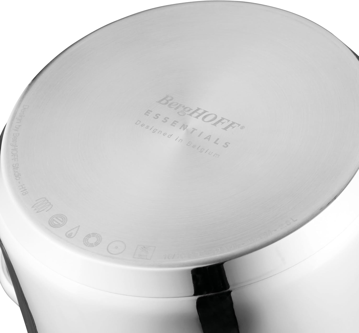 BergHOFF Essentials 10 Stockpot with Glass Lid 72 Qt 2-Sided Handle