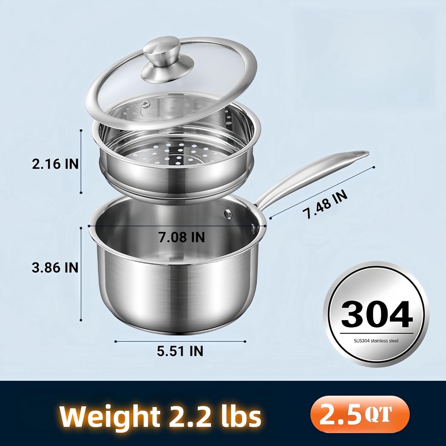 KANGXW 25 Qt Double Boiler