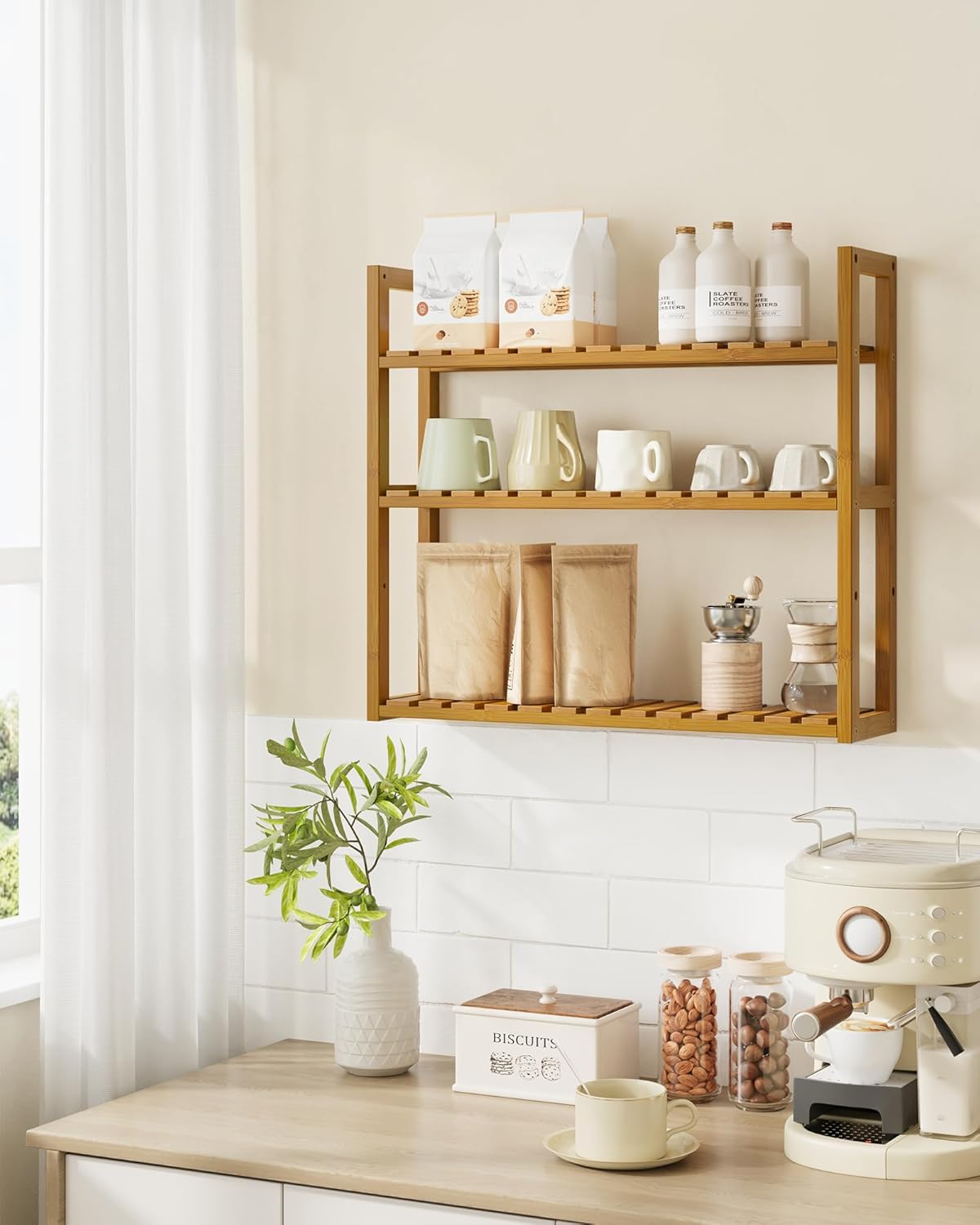 Sturdy Bamboo Storage Shelf for Home