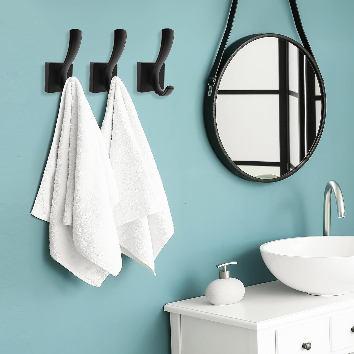 Welcome toTOFIIGREM - Heavy Duty Black Towel Hook for Bathroom Coats Key Hangers