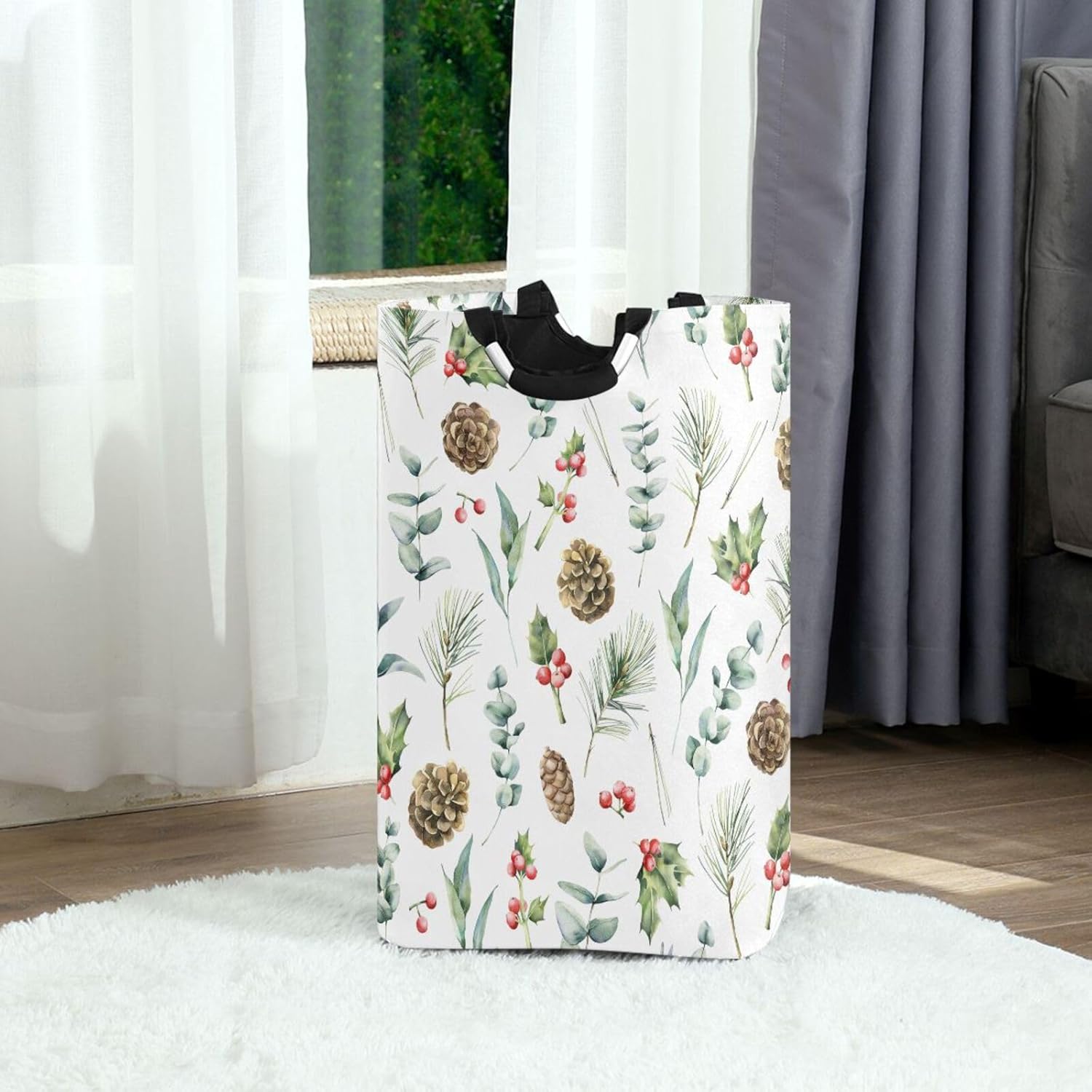Kigai Collapsible Laundry Basket with Handles for Easy Storage