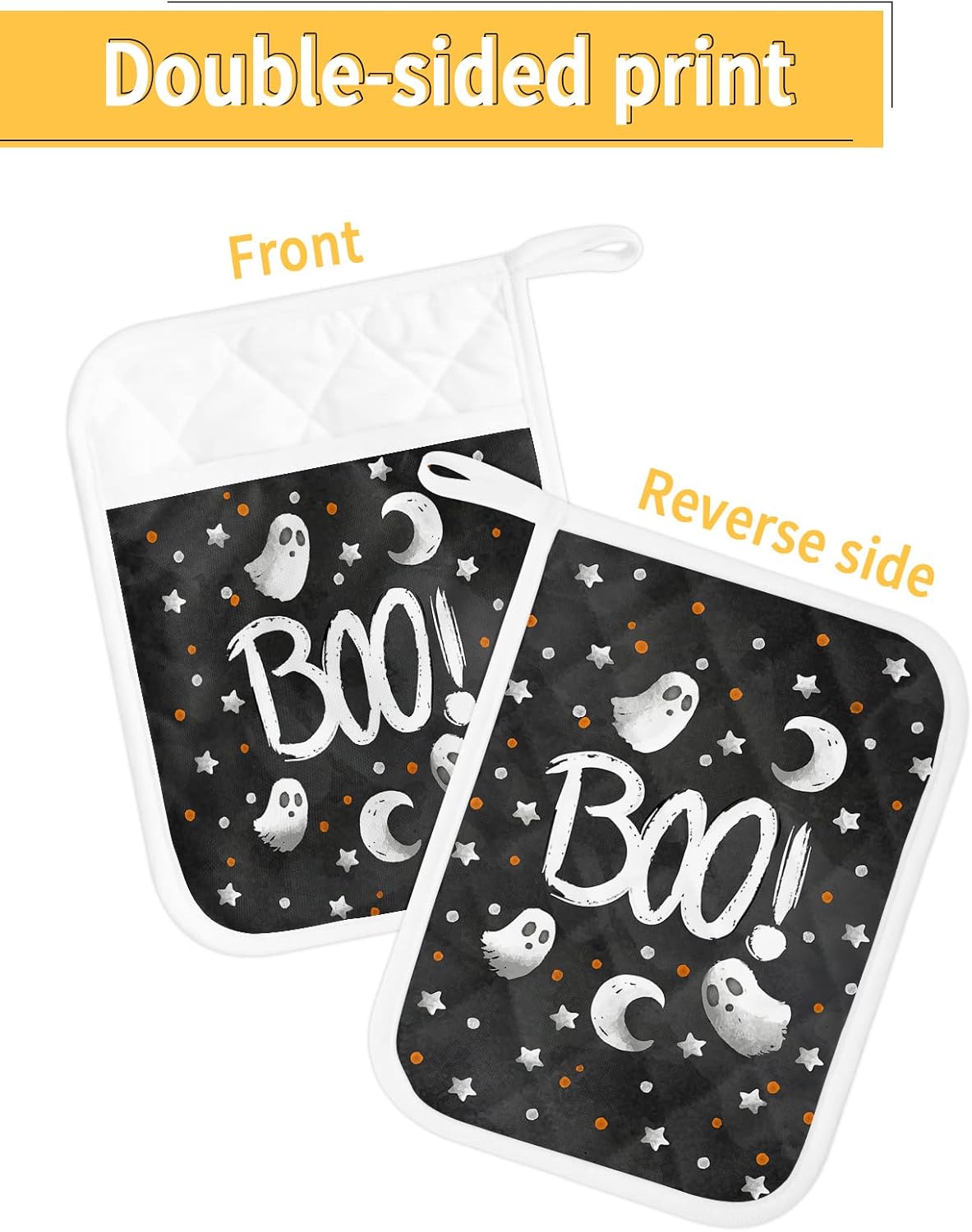 Scarecrows Spooky Halloween 5-Piece Pot Holder Set with Loops