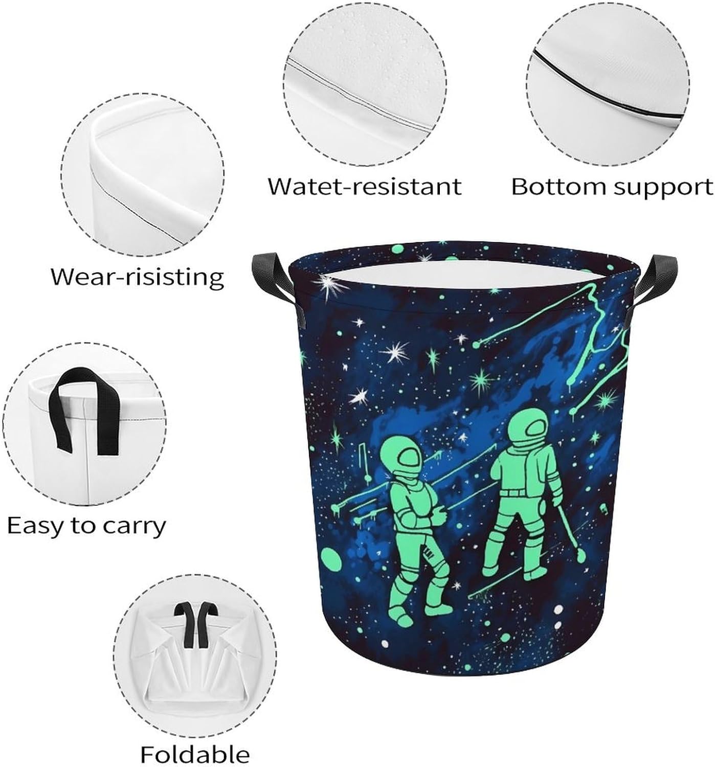 Glow-in-the-Dark Collapsible Laundry Hamper