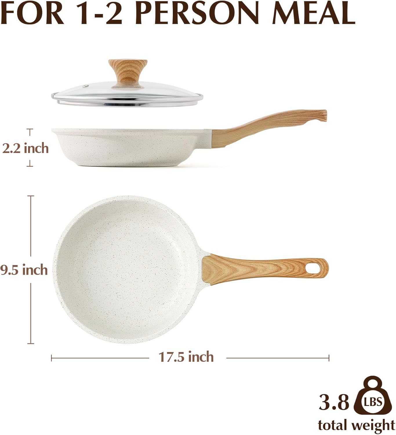 SENSARTE Nonstick Ceramic Frying Pan with Lid Safe Non-toxic and Healthy